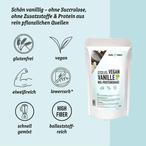 Bio Vegan Vanille Shake mit Protein aus Pflanzlichen Quellen