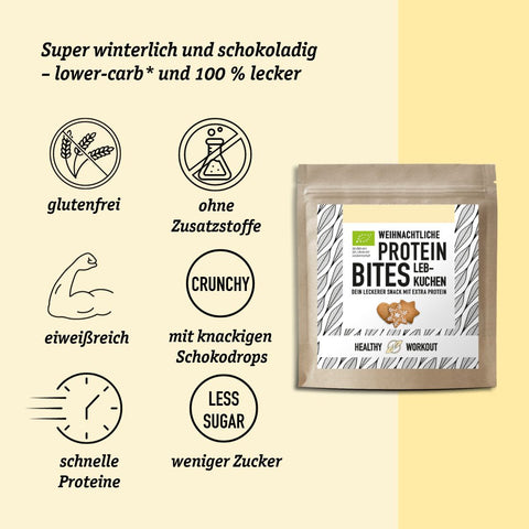 NomNom Lebkuchen Protein Bites – bio, vegan mit Extra pflanzlichem Protein