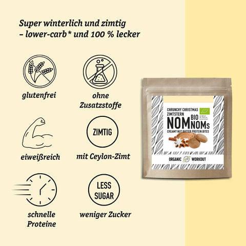 Zimtstern NomNoms (Protein-Bites) – vegan mit Extra Protein