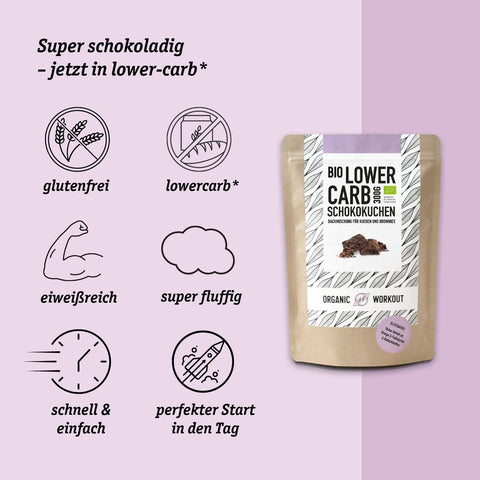 Mélange à gâteau au chocolat biologique à faible teneur en glucides pour gâteaux, brownies et autres