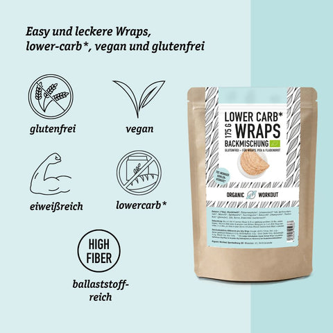WRAPS LOWER-CARB* BACKMISCHUNG – glutenfrei, vegan, bio, Sauerteig, für Wraps & Fladenbrot