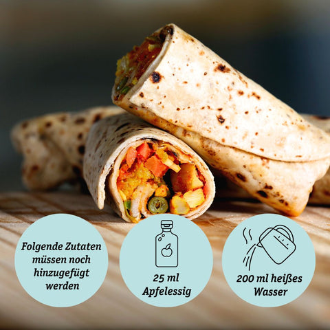 WRAPS LOWER-CARB* BACKMISCHUNG – glutenfrei, vegan, bio, Sauerteig, für Wraps & Fladenbrot