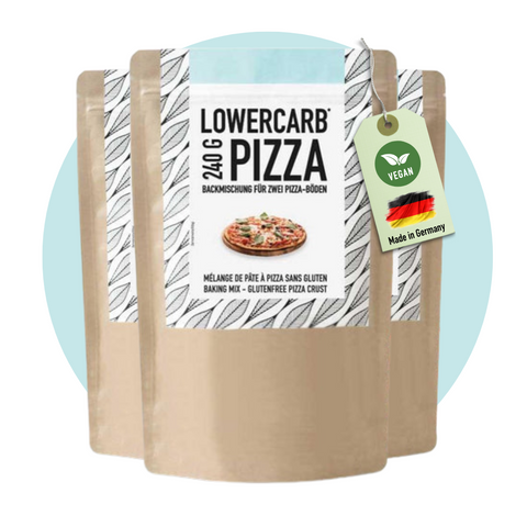Mélange de cuisson pour pizza à faible teneur en glucides pour deux bases de pizza végétaliennes sans gluten