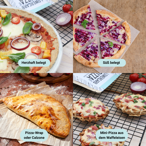 Mélange de cuisson pour pizza à faible teneur en glucides pour deux bases de pizza végétaliennes sans gluten