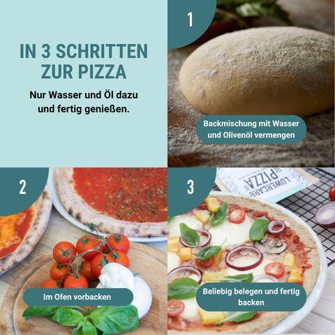 Mélange de cuisson pour pizza à faible teneur en glucides pour deux bases de pizza végétaliennes sans gluten