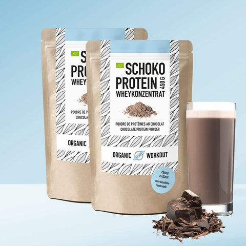 Poudre de protéines de chocolat biologique à base de concentré de lactosérum