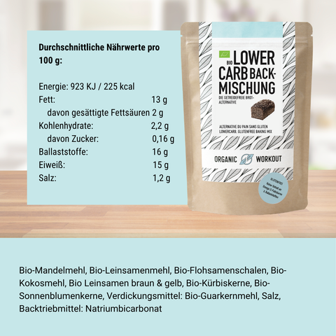 Mélange de cuisson biologique à faible teneur en glucides - sans gluten et sans œuf