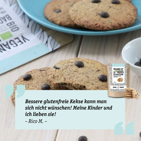 Mélange de biscuits végétalien biologique à faible teneur en glucides pour biscuits aux pépites de chocolat sans gluten