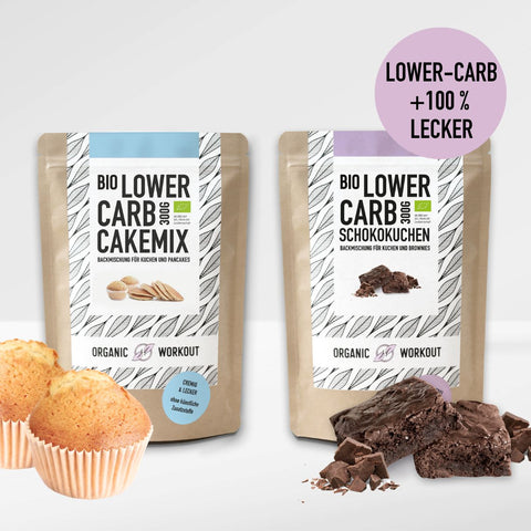 Mélanger un gâteau au chocolat bio et un mélange à gâteau à la vanille pour des gâteaux à faible teneur en glucides*