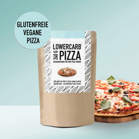 Mélange de cuisson pour pizza à faible teneur en glucides pour deux bases de pizza végétaliennes sans gluten