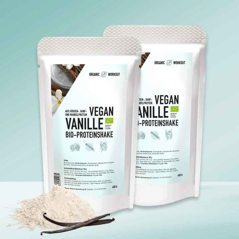 Bio Vegan Vanille Shake mit Protein aus Pflanzlichen Quellen