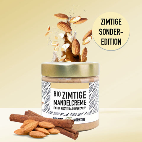 Crème d'amande bio à la cannelle avec protéines de lactosérum + vanille (édition spéciale limitée)