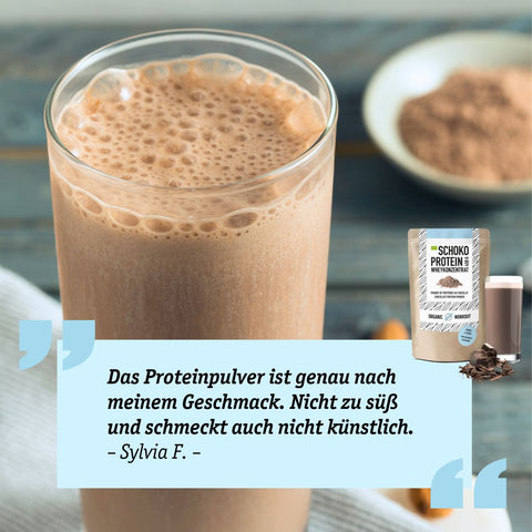 Poudre de protéines de chocolat biologique à base de concentré de lactosérum