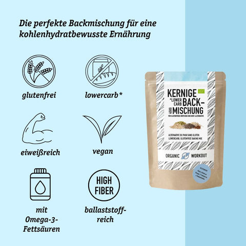 Mélange de cuisson biologique à faible teneur en glucides - sans gluten et sans œuf