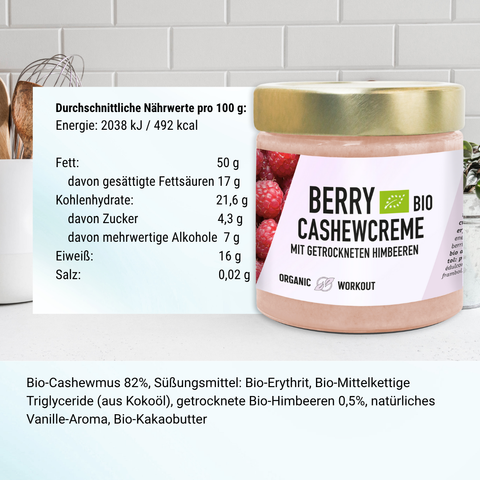Crème framboise noix de cajou bio en édition limitée