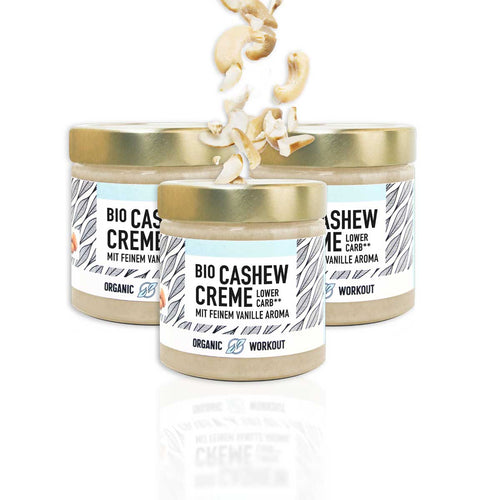 Crème de noix de cajou bio végétalienne crémeuse avec un fin arôme de vanille