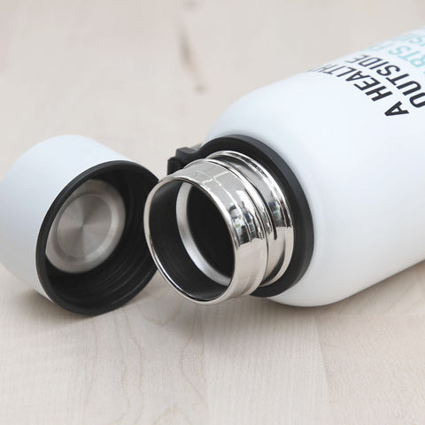 Gourde fitness en acier inoxydable sans plastifiants ni BPA