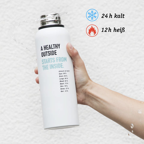 Gourde fitness en acier inoxydable sans plastifiants ni BPA