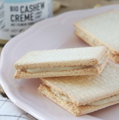 Crème de noix de cajou bio végétalienne crémeuse avec un fin arôme de vanille