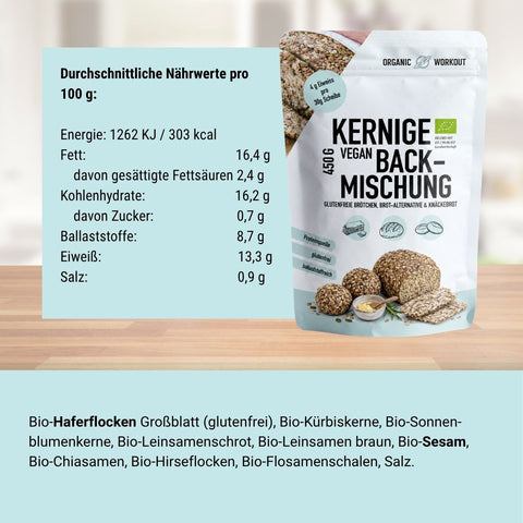Mélange de cuisson biologique à faible teneur en glucides - sans gluten et sans œuf