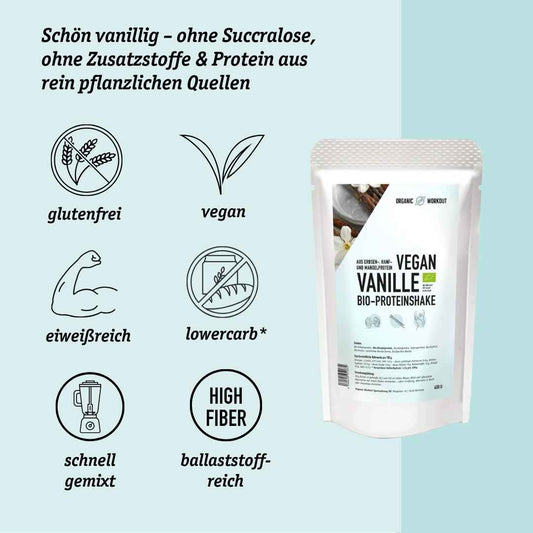 Bio Vegan Vanille Shake mit Protein aus Pflanzlichen Quellen