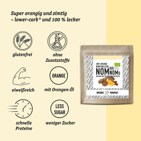 Zimt-Orange NomNoms (Protein-Bites) – vegan mit Extra Protein