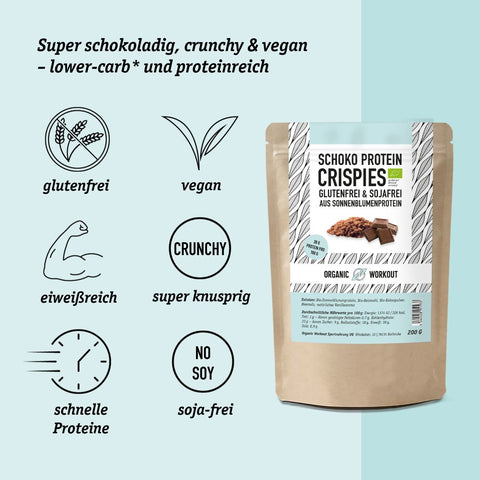 Bio Schoko Protein Crispies – glutenfrei, sojafrei, vegan