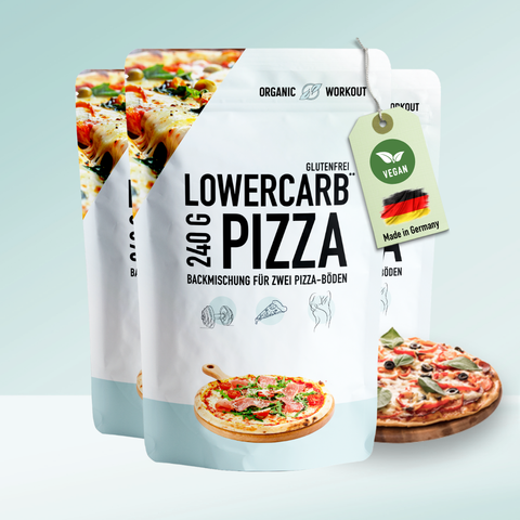 Mélange de cuisson pour pizza à faible teneur en glucides pour deux bases de pizza végétaliennes sans gluten