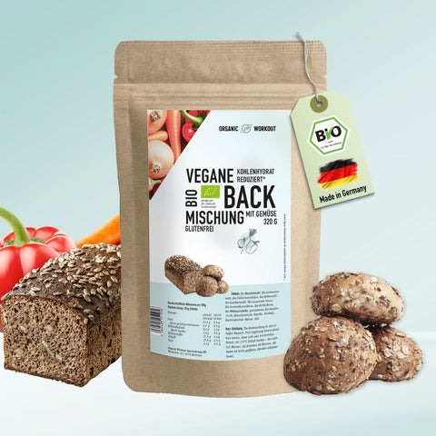 Mélange à pâtisserie bio végétalien aux légumes, l'alternative au pain riche en protéines et à faible teneur en glucides*