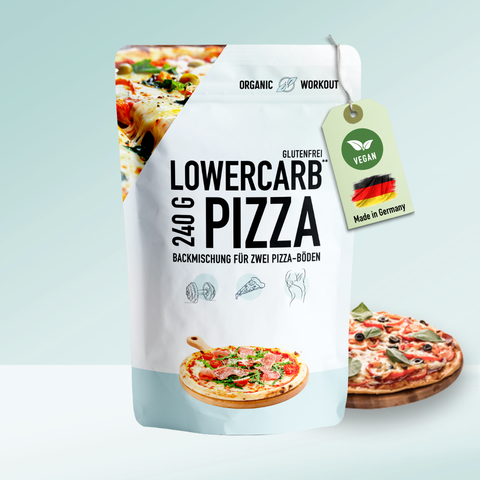 Mélange de cuisson pour pizza à faible teneur en glucides pour deux bases de pizza végétaliennes sans gluten