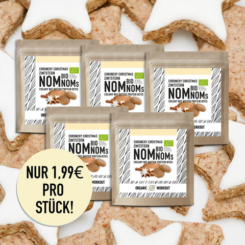 Zimtstern NomNoms (Protein-Bites) – vegan mit Extra Protein > Lieferung ab 19.11.