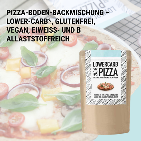 Mélange de cuisson pour pizza à faible teneur en glucides pour deux bases de pizza végétaliennes sans gluten