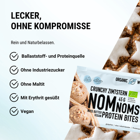 Zimtstern NomNoms (Protein-Bites) – vegan mit Extra Protein