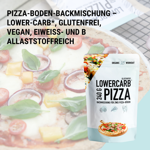 Mélange de cuisson pour pizza à faible teneur en glucides pour deux bases de pizza végétaliennes sans gluten