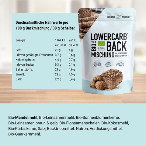 Mélange de cuisson biologique à faible teneur en glucides - sans gluten et sans œuf