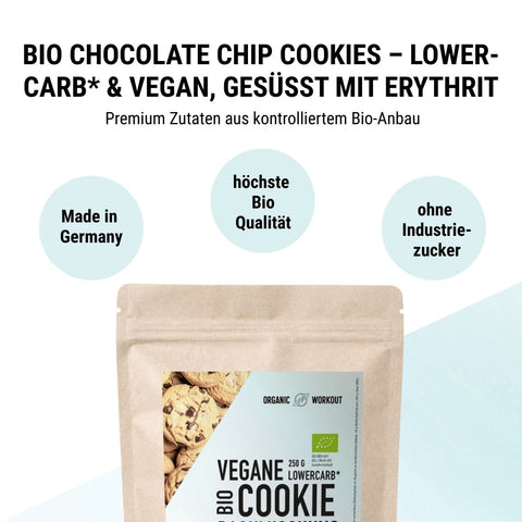 Mélange de biscuits végétalien biologique à faible teneur en glucides pour biscuits aux pépites de chocolat sans gluten
