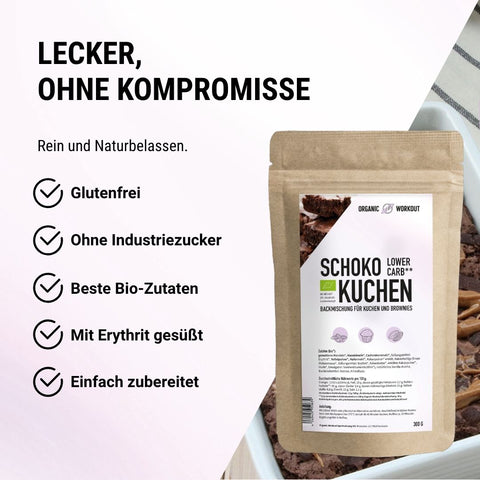 Mélange à gâteau au chocolat biologique à faible teneur en glucides pour gâteaux, brownies et autres