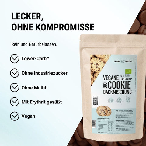 Mélange de biscuits végétalien biologique à faible teneur en glucides pour biscuits aux pépites de chocolat sans gluten