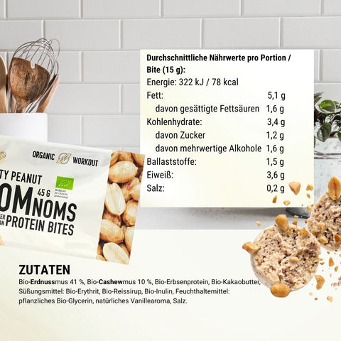 Salty Peanut NomNoms (Protein-Bites) – bio, vegan mit extra Protein