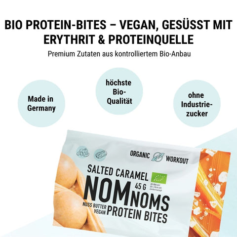 3er Big Pack Salted Caramel NomNoms (Protein-Bites) – bio, vegan mit Bio-Erythrit und Bio Erbsenprotein