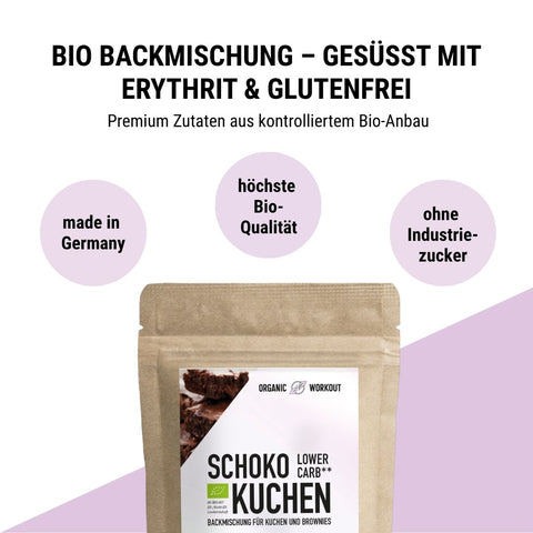Mélange à gâteau au chocolat biologique à faible teneur en glucides pour gâteaux, brownies et autres