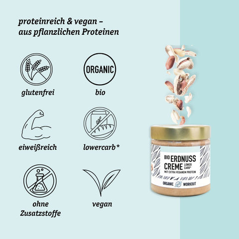 SOLDE Crème de cacahuète bio aux protéines vegan