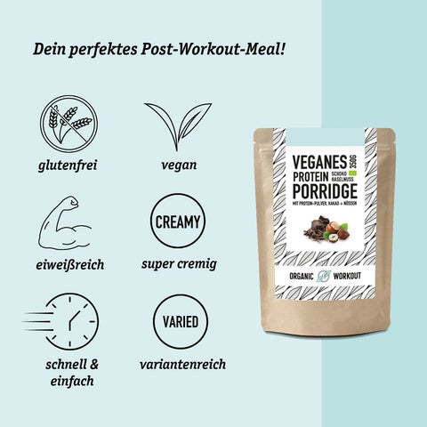 Porridge protéiné bio cup chocolat noisette vegan