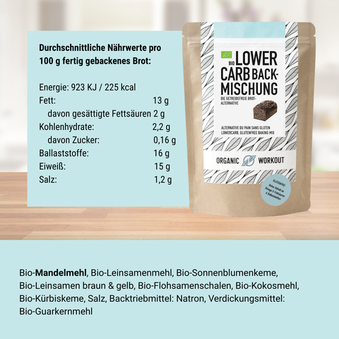Mélange de cuisson biologique à faible teneur en glucides - sans gluten et sans œuf