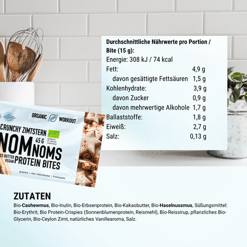 Zimtstern NomNoms (Protein-Bites) – vegan mit Extra Protein