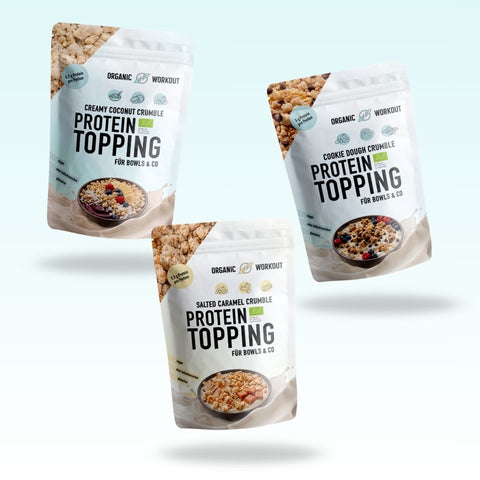 Protein-Crumble Trio Bundle – Cookie Dough, Salted Caramel & Kokos (3x 200 g)