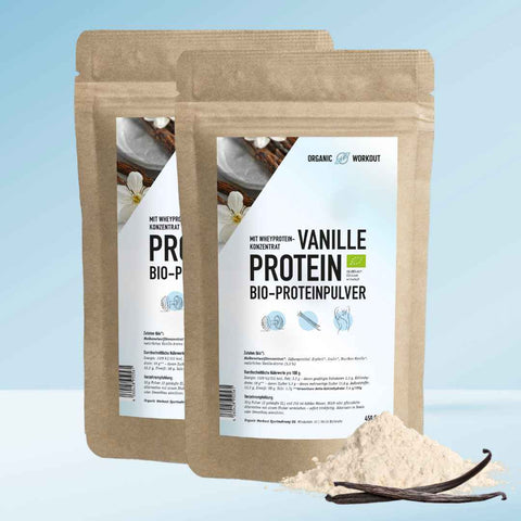 Poudre de protéines de vanille biologique à partir de concentré de protéines de lactosérum