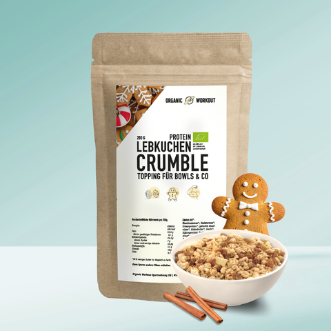 Lebkuchen Protein Crumble – bio, vegan mit Bio-Erythrit und Bio Erbsenprotein